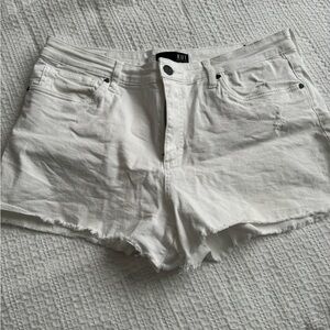 KUT white jean shorts